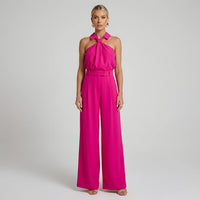 Jumpsuit met Halternek en Wijde Palazzo-broek – Elegant & Feestelijk – Pénélope