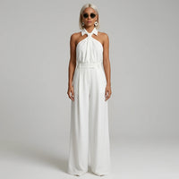 Jumpsuit met Halternek en Wijde Palazzo-broek – Elegant & Feestelijk – Pénélope