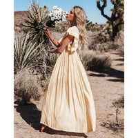 Dames Maxi Jurk in Crèmekleur met Soepelvallende Pasvorm – Tijdloos & Elegant – Qyveraëlle