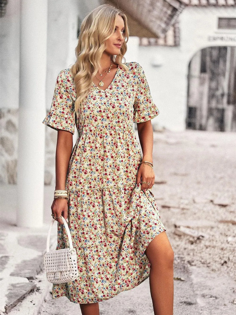 Vrouwelijke Zomerjurk met Korte Mouwen – Veelzijdig & Comfortabel – Romée