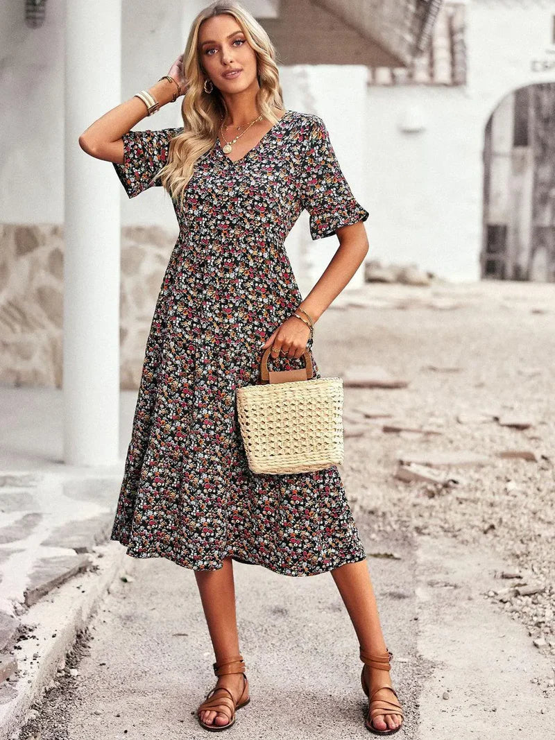 Vrouwelijke Zomerjurk met Korte Mouwen – Veelzijdig & Comfortabel – Romée