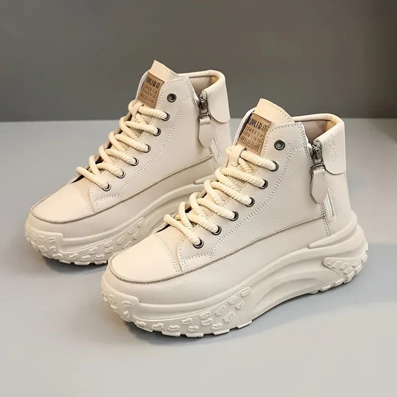 Hoge Platform Sneakers met High-Top Design – Stoer & Comfortabel – Roos