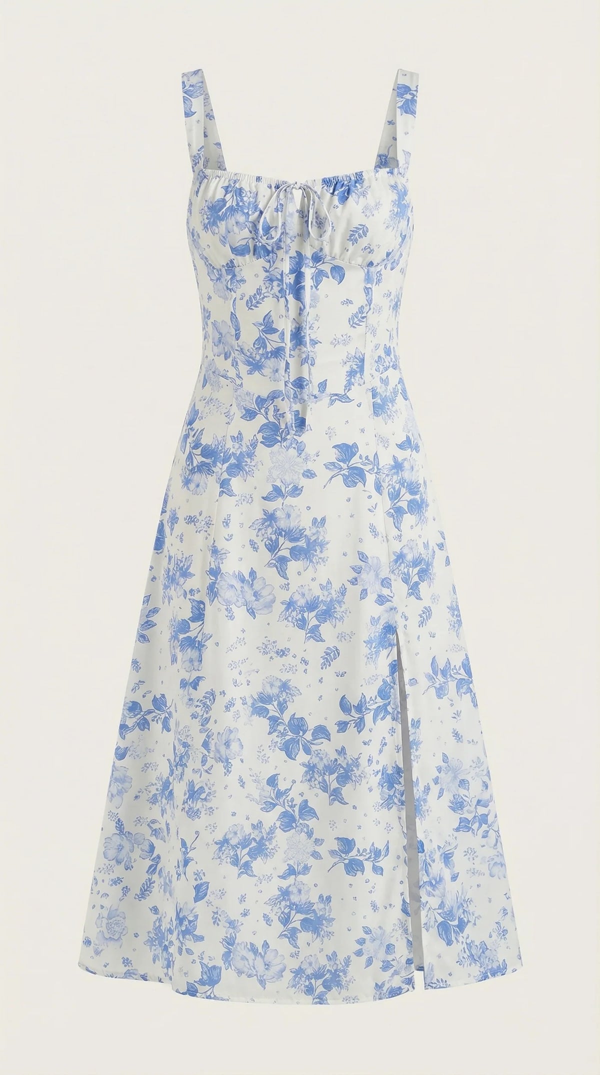 A-lijn Midi Jurk met Vintage Bloemenprint en Hartvormige Hals – Vrouwelijk & Tijdloos – Rosemie