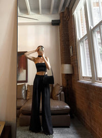 Zwarte High-Waist Palazzo Pantalon van Suit Crepe – Elegant & Flatterend – Sanne