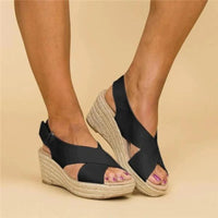 Sleehak Sandalen met Gekruist Bandjesontwerp – Comfortabel & Trendy – Saskia