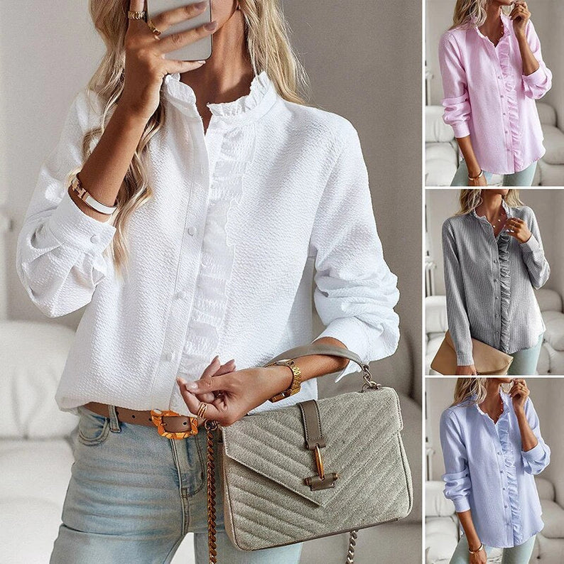 Dames Blouse met Knopen – Tijdloos & Stijlvol – Seralune