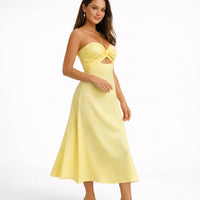 Off Shoulder Gele Maxi Jurk – Elegant & Luchtig – Séralya
