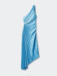 Geplooide One-Shoulder Maxi-jurk met Asymmetrische Zoom – Elegant & Verfijnd – Sévéane