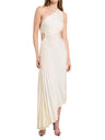 Geplooide One-Shoulder Maxi-jurk met Asymmetrische Zoom – Elegant & Verfijnd – Sévéane