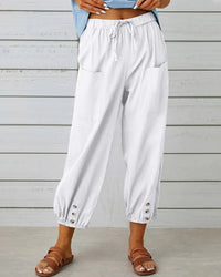 Broek met Hoge Taille, Rechte Pijpen en Knoopdetails – Verzorgd & Veelzijdig – Sévrine