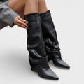 Zwart leerlook