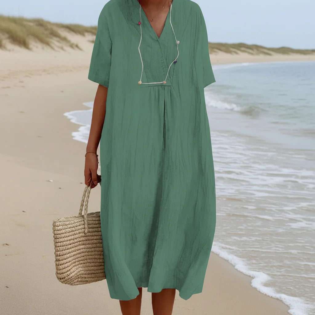 Katoenlook Zomerjurk – Comfortabel & Tijdloos – Solénya