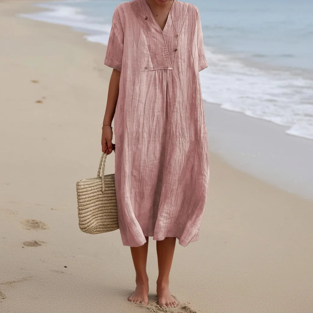 Katoenlook Zomerjurk – Comfortabel & Tijdloos – Solénya