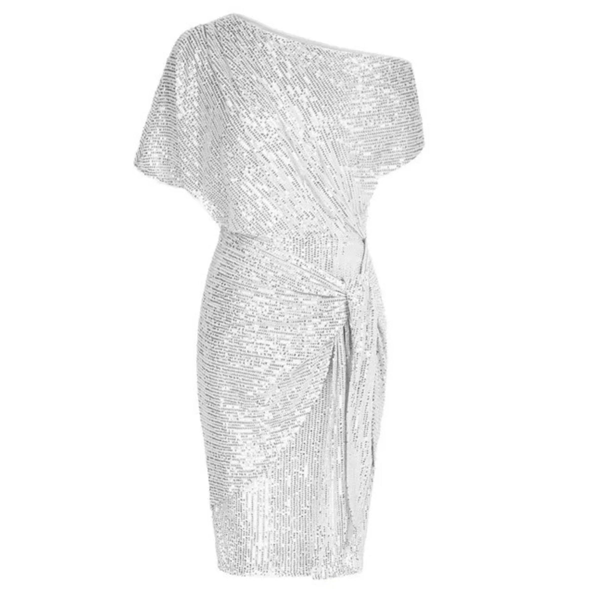 Asymmetrische Pailletten Wikkeljurk – Glamoureus & Elegant – Soléthine