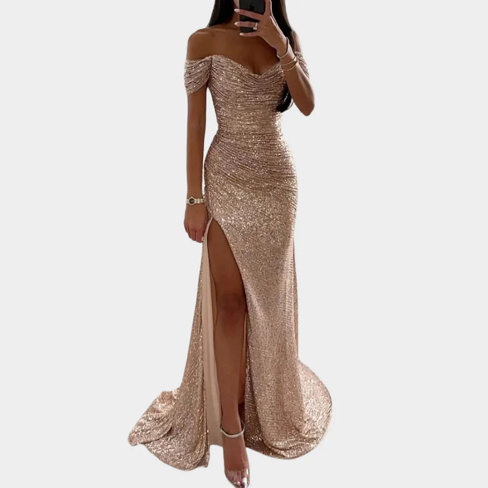 Lange Avondjurk met Split – Elegant & Verfijnd – Soléyane