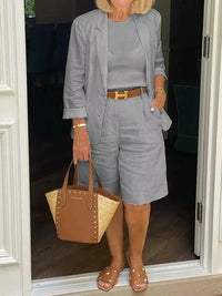 Zomerse Set met Korte Broek en Licht Jasje – Fris & Modern – Solveigne