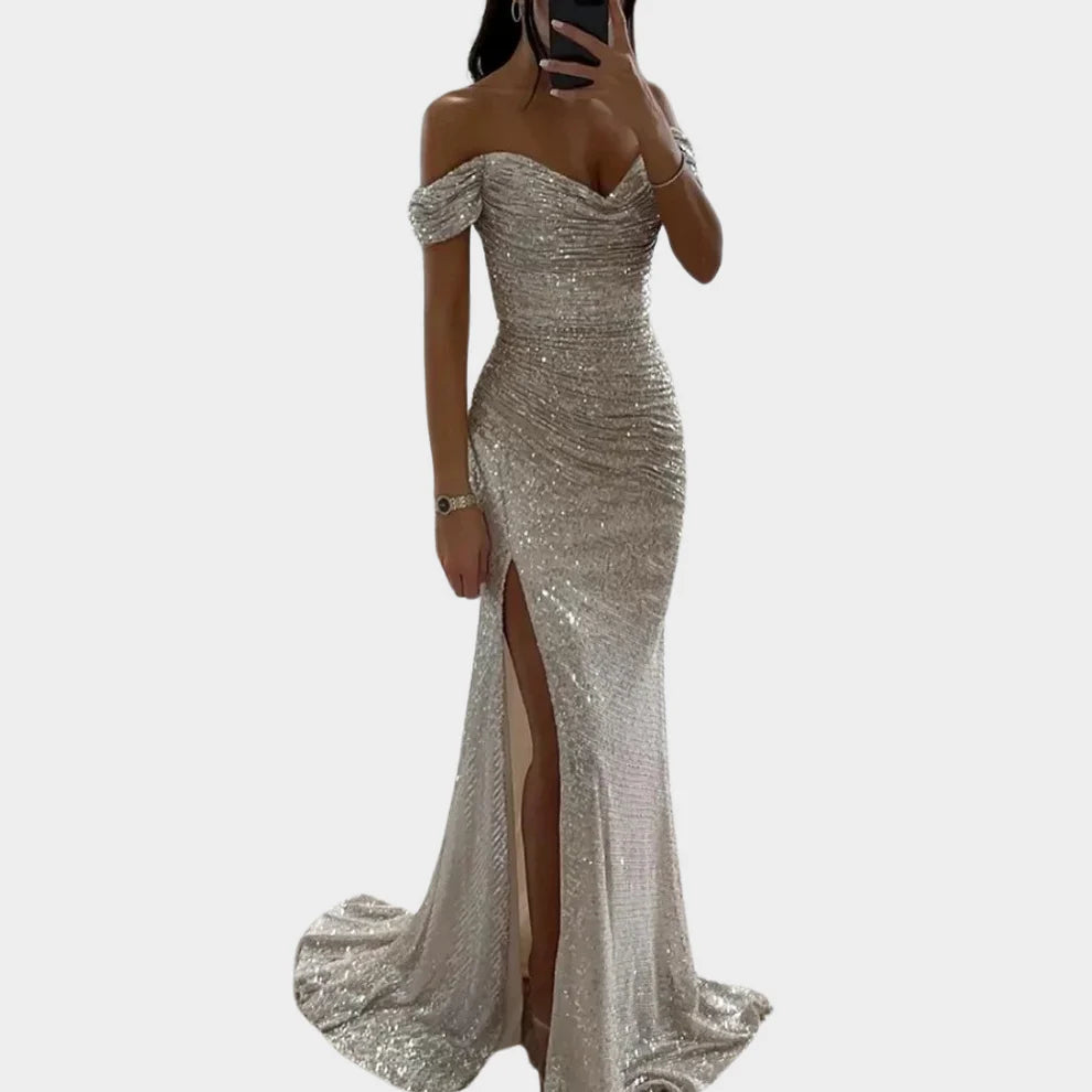 Lange Avondjurk met Split – Elegant & Verfijnd – Soléyane