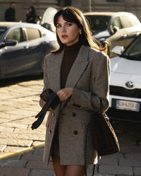 Pied-de-poule damesset met blazer met lange mouwen