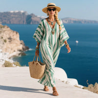 Dames Lange Kaftan Jurk met Losvallende Pasvorm en Luchtige Stof – Comfortabel & Tijdloos – Théovienne