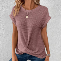 Gebreide Top met Twist-Detail en Wafelstructuur – Comfortabel & Speels – Tressine