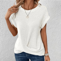 Gebreide Top met Twist-Detail en Wafelstructuur – Comfortabel & Speels – Tressine