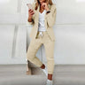Tweedelige Dames Blazerset met Revers en Broek met Trekkoord
