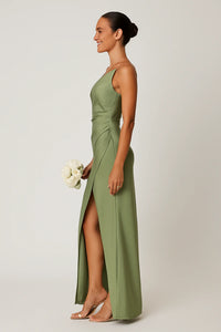Satijnen One Shoulder Maxi Jurk – Elegant & Luxe – Vaélise
