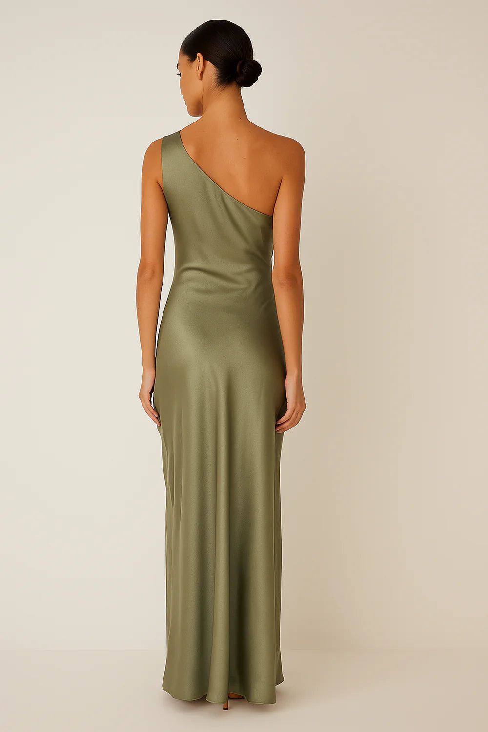 Satijnen One Shoulder Maxi Jurk – Elegant & Luxe – Vaélise