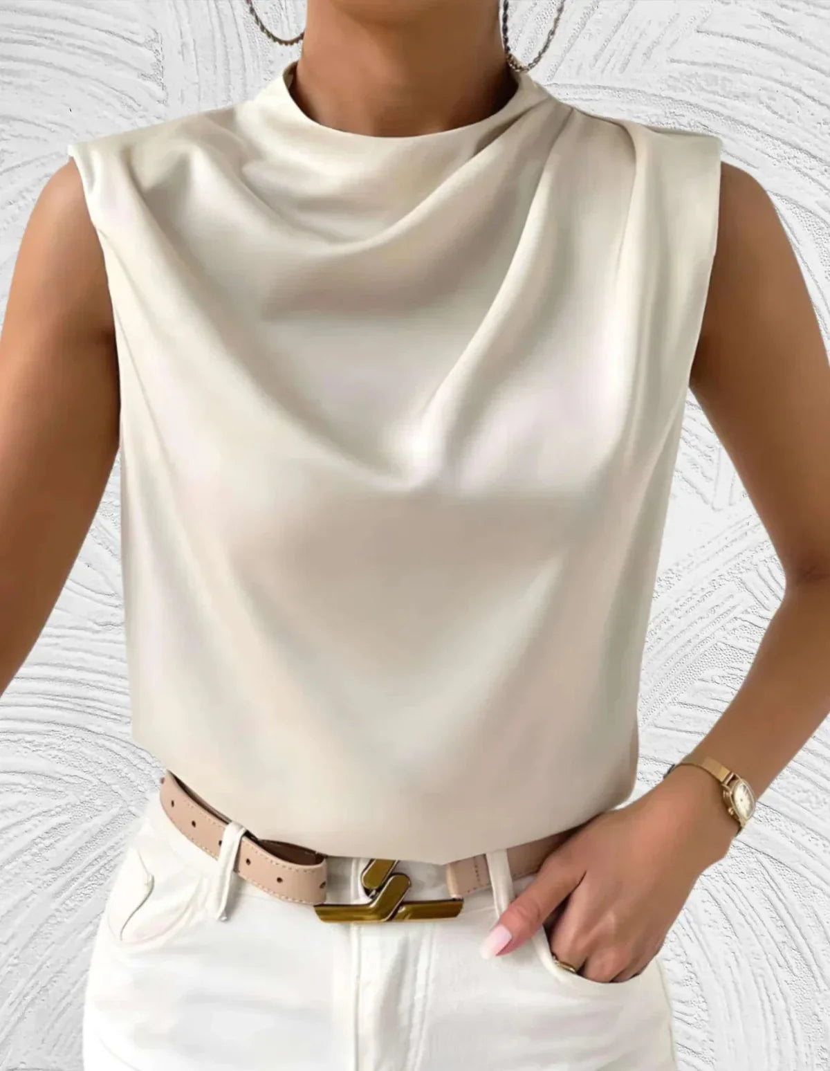 Elegante Mouwloze Blouse – Tijdloos & Vrouwelijk – Vaélisse