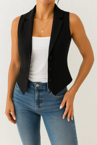 Dames Getailleerd Blazervest met Knopen – Elegant & Tijdloos – Vaéloria