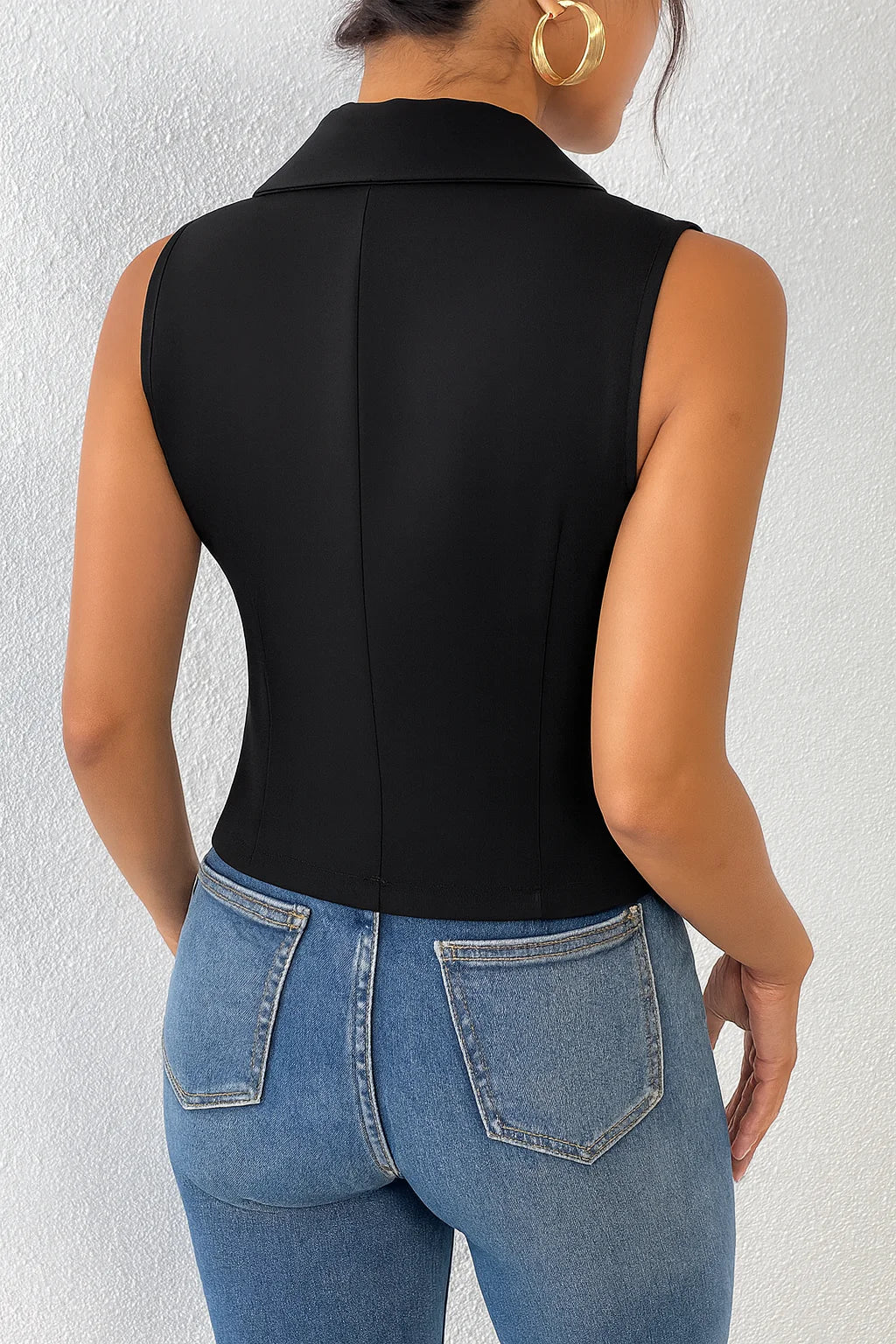 Dames Getailleerd Blazervest met Knopen – Elegant & Tijdloos – Vaéloria