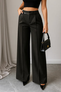 High-Waist Straight-Leg Broek met Regular Fit – Elegant & Veelzijdig – Veerle