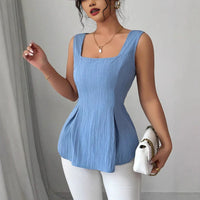 Dames mouwloze peplum top met getailleerde snit – vrouwelijk & elegant – Velinore