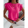 Dames Blouse met Korte Mouwen en Effen Design – Luchtig & Tijdloos – Veloria