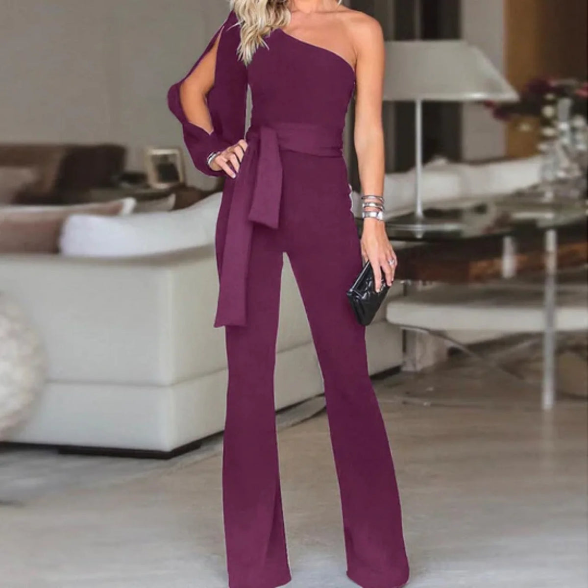 One-Shoulder Jumpsuit met Chic Ontwerp – Stijlvol & Feestelijk – Vénétia