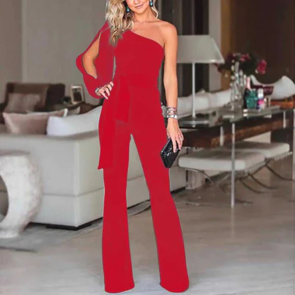 One-Shoulder Jumpsuit met Chic Ontwerp – Stijlvol & Feestelijk – Vénétia