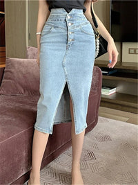 Dames Midi Spijkerrok met Tijdloze Pasvorm en Comfortabele Taille – Casual & Stijlvol – Vynorella