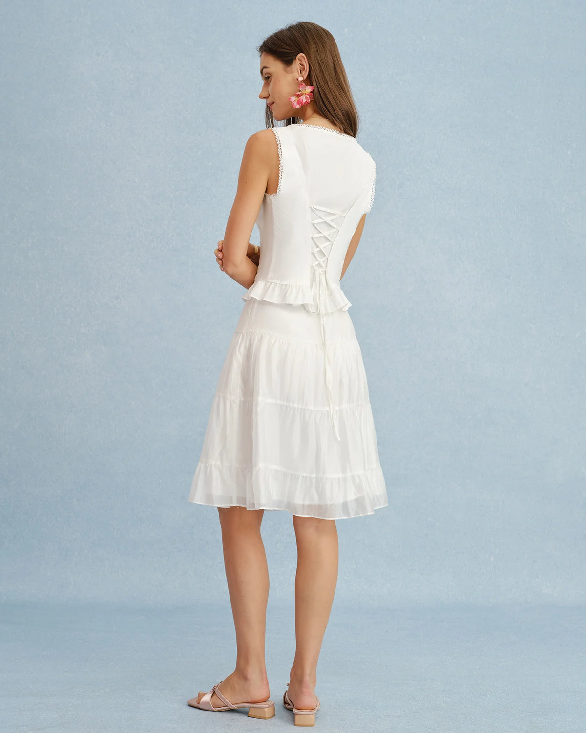 Witte A-lijn Rok met Kant en Chiffon Look – Romantisch & Vrouwelijk – Wieteke