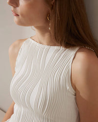 Cami Maxi Jurk met Structuur – Elegant & Verfijnd – Xélianne