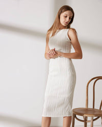 Cami Maxi Jurk met Structuur – Elegant & Verfijnd – Xélianne