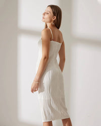 Cami Maxi Jurk met Structuur – Elegant & Verfijnd – Xélianne