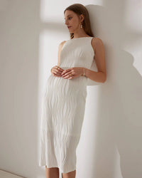 Cami Maxi Jurk met Structuur – Elegant & Verfijnd – Xélianne