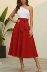 Dames Maxi Rok met Vloeiende A-Lijn en Verstelbare Tailleband – Elegant & Luchtig – Xyrellia