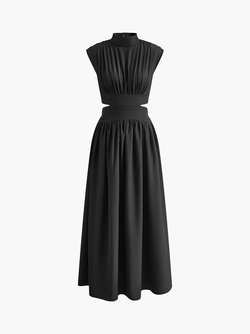 Lange Mock Neck Cut-Out Jurk – Elegant & Glamoureus – Ysélorine