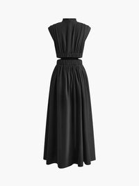 Lange Mock Neck Cut-Out Jurk – Elegant & Glamoureus – Ysélorine