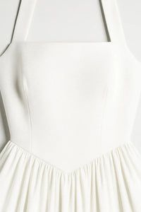 Dames Halter Midi Jurk met A-Lijn Pasvorm – Elegant & Feestelijk – Ysavélora