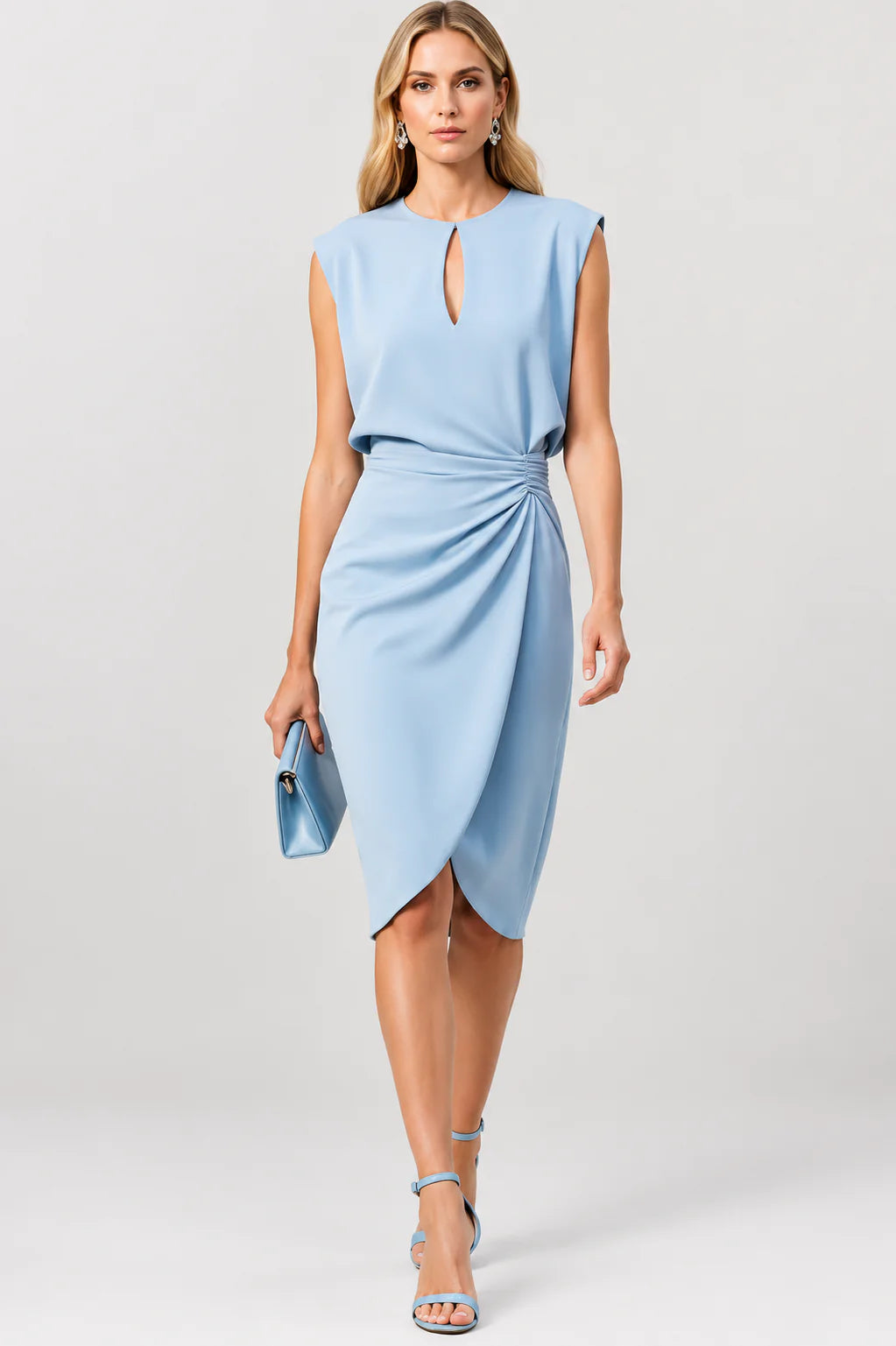 Dames Keyhole Midi Jurk met Elegante Pasvorm – Tijdloos & Vrouwelijk – Zaférisse
