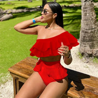 Dames one shoulder badpak met ruches – elegant & vrouwelijk – Zirelune