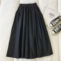 Dames Wijde Maxi Rok met Hoge Taille en Geplooide Afwerking – Elegant & Tijdloos – Zoravelle