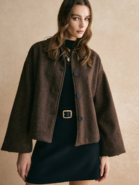 Dames Donkerbruine Boxy Fit Blazer – Tijdloos & Elegant – Zoréllane
